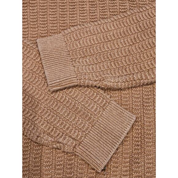 Topman Ltd fisherman knit sweater camel brown men's large vtg crewneck - Picture 5 of 9